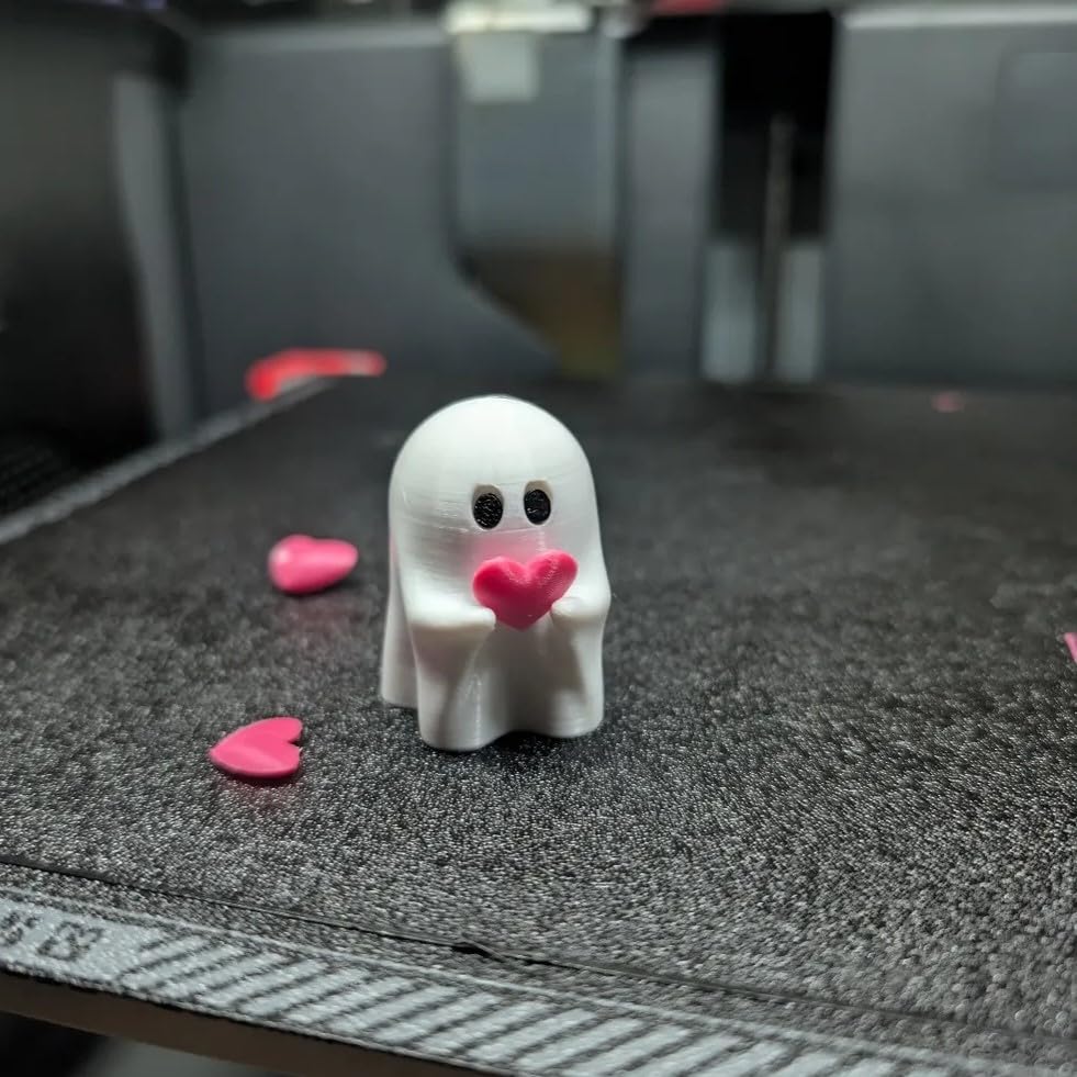 Buy Decorative Ghost Figurine with Red Heart, White Halloween